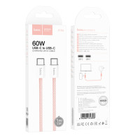 Кабель Hoco X104 Source, Type-C to Type-C, 1m, 60W, Pink 11