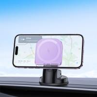 Автотримач Hoco HW18, Wireless Charging MagSafe, 15W, Purpule 2