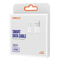 Кабель Recci Smart RS06L, Lightning, 1m, 2.4A, White 1