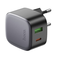 Мережевий зарядний пристрій Hoco CS32A, 1xUSB-C, 1xUSB, PD 20W, QC 3.0, Black 5