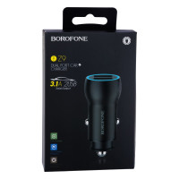 Автомобильное зарядное устройство Borofone BZ9A Digital Display 2USB 3.1A Black