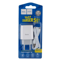 Мережевий зарядний пристрій Hoco C72A, Cable Type-C, 5V, 2.1A White 2