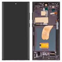Дисплейний модуль для Samsung S918 Galaxy S23 Ultra, з рамкою, High Copy, OLED, Black