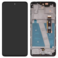 Дисплейний модуль для Motorola Moto G72, з рамкою, Original PRC, Black