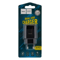 Мережевий зарядний пристрій Hoco C73A, 2xUSB-A, 2.4A, White 2