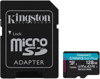 Карта пам'яті micro SDXC (UHS-1 U3) Kingston Canvas Go Plus 128Gb class 10 A2 V30 (adapter SD) 1