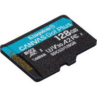 Карта пам'яті Kingston Canvas Go Plus 128Gb microSDXC (UHS-1 U3) class 10 A2 V30 (R170MB/s, W90MB/s)