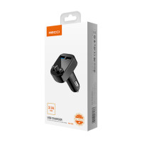 FM-модулятор Recci RCC-N02 2xUSB-A, 18W, Balck 1