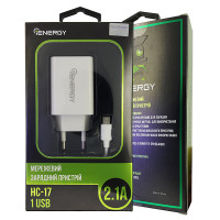 Мережевий Зарядний Пристрій iEnergy HC-17, Cable MicroUSB, 2A, White 2
