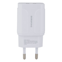 Мережевий зарядний пристрій Borofone BA37A, Cable Lightning, 2.4A, White