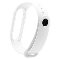 Ремінець для фітнес браслету Mi Band 5/6/7 Silicone, White 1