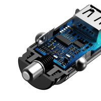 Автомобільний зарядний пристрій Baseus Square Metal, 2xUSB-A, 30W, Black 2
