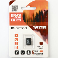 Карта пам'яті Mibrand 16Gb microSDHC (UHS-1) class 10