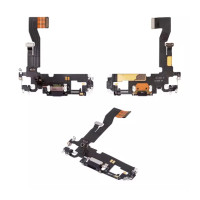 Шлейф для iPhone 12, iPhone 12 Pro, з роз'ємом зарядки та мікрофоном, Original PRC, Black