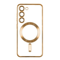 Чохол TPU Metallic Full Camera with Magsafe для Samsung S916 Galaxy S23 Plus, Gold