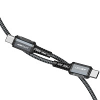 Кабель Acefast C1-03, Type-C to Type-C, 1m, 60W Max, Black 1