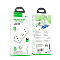 Мережевий подовжувач Hoco AC7A, 3xSocket/1xType-C/3xUSB-A, 1.5m, Black 2