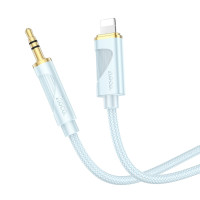Кабель AUX Hoco UPA30, Lightning to Jack 3.5 mm, 1m, Blue