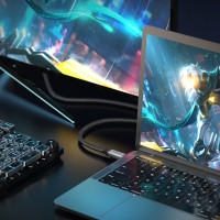 Кабель Hoco US05, Type-C to Type-C, USB 4, 8K, PD 100W, 1m, Black 8