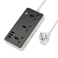 Мережевий подовжувач Hoco AC7A, 3xSocket/1xType-C/3xUSB-A, 1.5m, Black