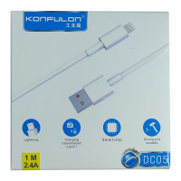 Кабель Konfulon DC05, Lightning, 1m, 2.4A, White 1