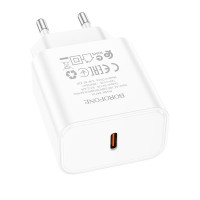 Мережевий зарядний пристрій Borofone BA71A, PD 20W, White