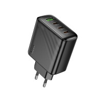 Мережевий зарядний пристрій Hoco CS27A, 3xType-C, 1xUSB-A, PD 67W, QC 3.0, Black
