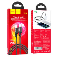 Кабель Hoco X14, Type-C to Lightning, 3m, PD 20W, Black 5