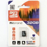 Карта пам'яті Mibrand 32Gb microSDHC (UHS-1) class 10