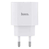 Мережевий зарядний пристрій Hoco C95A, Cable Type-C to Lightning, PD 20W, QC 3.0, White