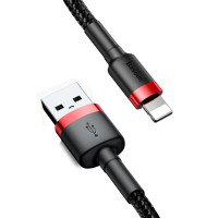 Кабель Baseus Cafule Cable, Lightning, 2.4A, 0.5m, Red-Black