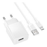 Мережевий зарядний пристрій Borofone BAS71A, Cable Micro, 10.5W, White