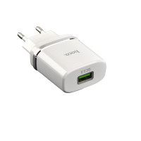 Мережевий зарядний пристрій Hoco C12Q, QC 3.0, PD 18W, Cable Micro White 6