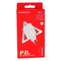 Мережевий зарядний пристрій Borofone BA57A, PD 20W, White 3