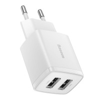Мережевий зарядний пристрій Baseus Compact Charger, 10.5W, White