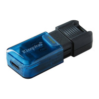 Флешка Kingston DT 80M, USB 3.2, 64GB, Type-C, Black-Blue 1