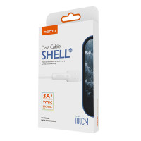 Кабель Recci Shell RTC-N26C, Type-C, 1m, 3A, White 1