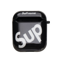 Silicone Case for AirPods Glossy Brand Sup black