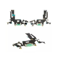 Шлейф для iPhone 11, з роз'ємом зарядки та мікрофоном, High Copy, Green