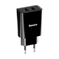 Зарядний пристрій Baseus 2 USB 10.5W, 2A, CCFS-R02, White