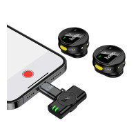 Мікрофон безпровідний Hoco L22 Bright, Type-C/Lightning, Black 3