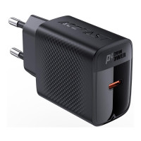 Мережевий зарядний пристрій Acefast A82, PD 20W, GaN, Black 1