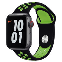 Ремінець для Watch Series 38/40/41 mm Nike Sport Band Black/Green 1