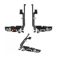 Шлейф для iPhone 12 Pro Max, з роз'ємом зарядки та мікрофоном, Original PRC, Black