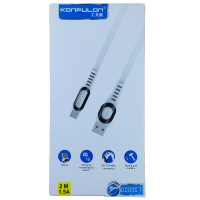 Кабель Konfulon DC03C, Type-C, 2m, 2A, White 2