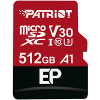 Карта пам'яті Patriot EP Series 512Gb class 10 V30 microSDXC (R-100MB/s, W-80MB/s) (adapter SD)