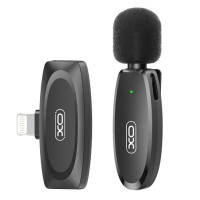 Мікрофон петличний безпровідний XO MKF08B, Lightning, Black