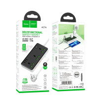 Мережевий подовжувач Hoco AC7A, 3xSocket/1xType-C/3xUSB-A, 1.5m, Black 3