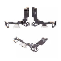 Шлейф для iPhone 14, з роз'ємом зарядки та мікрофоном, Original PRC, White