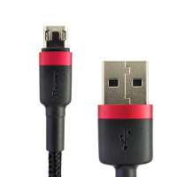 Кабель Baseus Cafule Cable Micro 2m, 2.4A, Black-Red